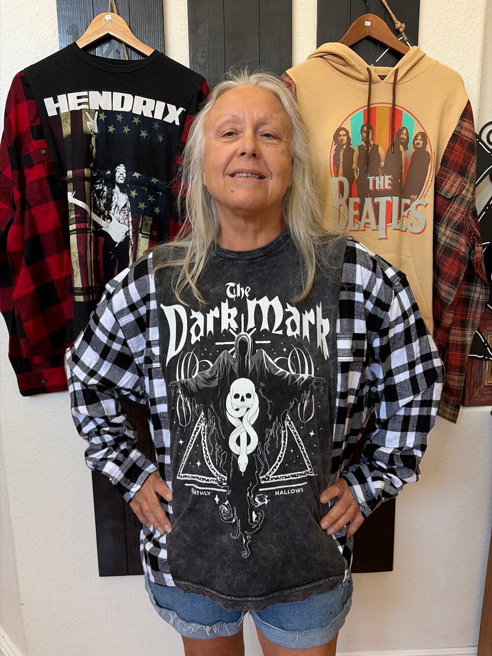 Harry Potter "the dark mark" Upcycled Flannel Shirt Unisex OS